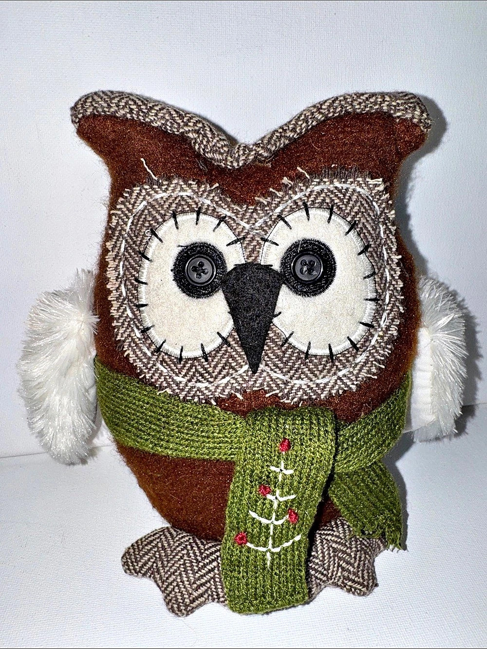 Fabric Owl Shelf Sitter Decor Set of 3 - Picture 3 of 5